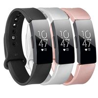 Baaletc Bands Compatible with Fitbit Inspire Hr&Inspire&Ace 2 Accessories Band Sport Strap Inspire Hr Bands for Women(Black/Silver/Rose Gold 3Pack Large)