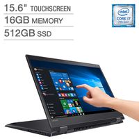 2017 Lenovo Flex 5 15.6" 2-in-1 FHD (1920x1080) IPS Touchscreen Laptop: Intel Core i7-7500U, 512GB SSD, 16GB DDR4, NVIDIA 940MX, Backlit Keys, Windows 10 - Onyx Black (Renewed)