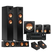 Klipsch RP-250F 5.1.2 Dolby Atmos Home Theater System with Onkyo TX-RZ710 7.2-Ch Network A/V Receiver
