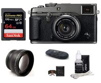 FUJIFILM X-Pro2 Mirrorless Digital Camera with XF 23mm f/2 R WR Lens (Graphite) Bundle: Includes; 64GB Extreme PRO SDXC Memory Card + 43mm Telephoto Lens + More