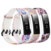 honecumi Floral Pattern Bands Compatible with Fitbit Alta/Alta hr Wristband Replacement Accessory-Exchange Watch Band for Men&Women Colorful Stripe Printing Straps (Fitbit alta band-3pack-style B, S)