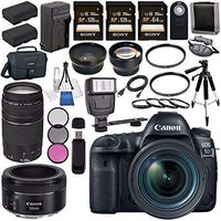 Canon EOS 5D Mark IV DSLR Camera with 24-70mm f/4L Lens 1483C018 + Canon EF 75-300mm f/4-5.6 III Telephoto Zoom Lens + Canon EF 50mm f/1.8 STM Lens 0570C002 Bundle