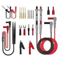 Goupchn Multimeter Test Leads Kit 21PCS Digital Electrical Test Probe Set with Alligator Clips SMD IC Test Hook Tweezer Replaceable Needles
