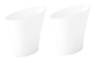 Umbra Skinny Sleek & Stylish Bathroom Trash, Small Garbage Can Wastebasket for Narrow Spaces at Home or Office, 2 Gallon Capacity, White, 2-Pack
