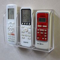 HyFanStr Wall Mounted Acrylic Remote Control Holder Media Storage Organizer Box, 3 Case