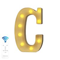 YOUZONE Newly Upgrade LED Letter Lights Marquee Alphabet Light Up Letters with Remote Control Timer Dimmable Battery Powered for Events Wedding Party Birthday Home Bar Decoration (RC-C)