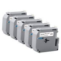 PT-65 Label Tape M Tape M231 M-K231 Compatible with Brother P Touch Label Maker PT-M95 PT-70 PT-90 PT-70BM PT-65 PT-85 PT-70SR Black on White 0.47inch x 26.2feet(12mm x 8m) 5-Pack