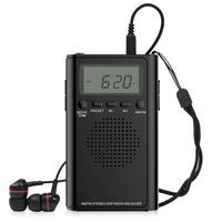Pocket Radio, Small Portable Digital AM FM Battery Operated Radio with Earphone