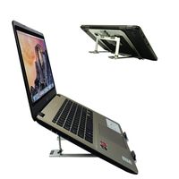 Canfon Adjustable Laptop Stand, Aluminum Ventilated Portable Ergonomic Desktop Holder Riser for Apple Mac MacBook, Surface Laptop, Notebook, 10"-17" Tablet, Silver