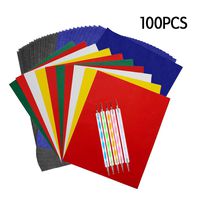 100 Sheets Carbon Transfer Paper,Tracing Paper Carbon Graphite Copy Paper with 5 Pieces Embossing Styluses Stylus Dotting Tools for Wood,Paper,Canvas and Other Art Surfaces 8.3 x 11.7inch