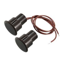 uxcell RC-36 NC Recessed Wired Security Window Door Contact Sensor Alarm Magnetic Reed Switch Brown
