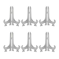 Artliving 8 inch Silver Plastic Easels or Stand/Plate Holders to Display Pictures or Other Items at Weddings, Home Decoration, Birthdays, Tables (6 Pack)