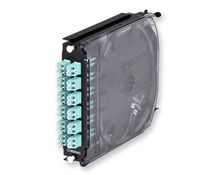 CCH-CS24-E4-P00TE: Corning 24-Fiber CCH Pigtail Splice Cassette, LC, PC, Duplex, 50 Âµm (OM3), Single-Fiber (250 Âµm)