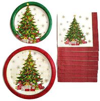 Creative Converting Christmas Paper Plates Party Supplies Bundle of 3 Service for 8