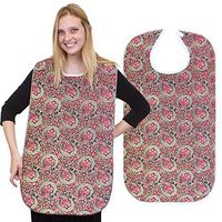 RMS Adult Bib Washable Reusable Waterproof Clothing Protector with Vinyl Backing 34"X18", Designer Patterns (Heritage)