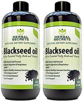 Herbal Secrets Black Seed Oil Natural Dietary Supplement - Cold Pressed Black Cumin Seed Oil from Nigella Sativa - 16 oz Bottle (2 Pack)