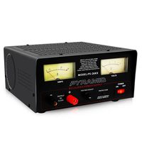Universal Compact Bench Power Supply - 22 Amp Linear Regulated Home Lab Benchtop AC-to-DC 12V Converter w/ 6-15V DC 115V AC 500 Watt Input, Amperage Gauge Display, Adjustable Voltage - Pyramid PS26KX
