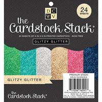Diecuts With A View MS019052 Paper Stack, 6 by 6-Inch, Glitzy Glitter, 24-Pack
