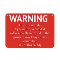 Warning 24 Hour Audio and Video Surveillance Area Vinyl Sticker Decal 8"