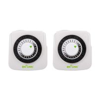 BN-LINK Mini Indoor 24-Hour Mechanical Outlet Timer, 2 Prong, 2-Pack
