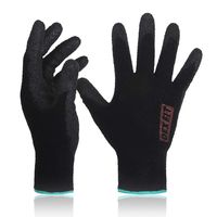 DEX FIT Black Warm Fleece Work Gloves NR450, Comfort Spandex Stretch Fit, Power Grip, Thin & Lightweight, Durable Nitrile Coated, Machine Washable, Medium 3 Pairs Pack