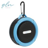 Gln Waterproof Bluetooth Shower Speaker Outdoor Portable Wireless Travel Speaker with Built-in Microphone (Blue)