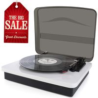 LED Vinyl Record Player-GOODNEW Vinyl Record Player to RCA Output,Bluetooth Turntable, Belt-Driven System, 3-Speed Retro Design LP Player