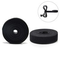 Patu Reusable Multi-Purpose Fastening Tape Cable Ties - 2 Rolls 5 Yards x 1 Inch Width Hook and Loop Cord Management Wire Organizer Straps, Black