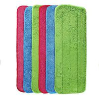 VacFit 6 Pieces Washable Reveal Mop Microfiber Cleaning Pads for Spray Mops and Reveal Mops 16.5 x 5.5 Inch (Red+Green+Blue)2