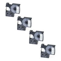 KCMYTONER Compatible 9mm (3/8") DYMO 18443 Vinyl Label Tape for DYMO Rhino 1000 5000 5200 6000 LabelManager LabelWriter 450 Duo ILP 219 3M PL150 PL200 PL300 Label Makers (Black on White, 4 Pack)