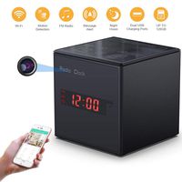 WiFi Spy Alarm Clock Radio Camera, Feipule Wireless Night Vision Clock Nanny Camera,Surveillance Camera for Home Security,Remote Live View Support iOS/Android