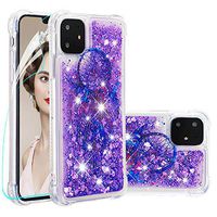 NOMO iPhone 11 Case with Screen Protector,iPhone 11 Glitter Case,Bling Flowing Floating Luxury Liquid Anti-Scratch Shock Absorption Case for iPhone 11 [6.1 Inch],Purple Dreamcatcher