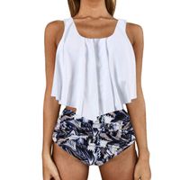 Oliviavan Swimsuit for Women Plus Size 2 Piece Bathing Suit Tops Ruffled Racerback High Waisted Tankini S-5XL