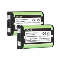 iMah HHR-P104 3.6V 830mAh Cordless Phone Battery Compatible with Panasonic HHR-P104A KX-TG2314 KX-TG2322 KX-TG2343 KX-TG2344 KX-TG2346 KX-TG2356W KX-TG2357B KX-TG2366 KX-TG2382B KX-TGA560, 2-Pack