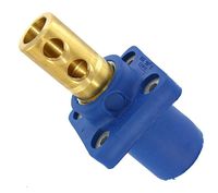 Leviton 16R21-UB 16-Series Taper Nose, 90-Degree, Male Panel Receptacle, Cam-Type Connector, Blue