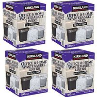 Kirkland Signature Made in USA 10 Gallon Clear Wastebasket Liner Bags for Trash Can 500 Count, - 4 Pack