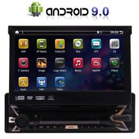 Android 9.0 7inch Flip Out Capacitive Touch Screen 1Din Car DVD CD Player 1024600p 4Core Single Din Radio GPS Car Stereo in Dash Head Unit Navi FM AM RDS Receiver Bluetooth Mirror Link CAM-in USB SD
