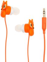 DCI In-Ear Headphones, Fox Earbuds, Orange Cord, 3.5 mm socket, Smartphone, Laptop, Tablet Compatible