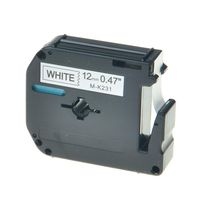 NineLeaf 1 Pack M-K231 12mm Tape M-231 MK231 1/2-Inch m Tape Compatible for Brother M231 Label Tape 0.47 Inch x 26.2 Feet 12mm x 8m Black on White Work with P Touch PT-70BM PT-M95 PT-90 PT-70