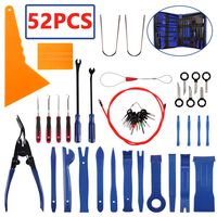 AUTDER 52 Pcs Body Repair Upholstery & Trim Tools Trim Removal Tool Kits Pry Kit Door Panel Tool Radio Repair Modification Pliers Fastener Remover with Storage Bag - Blue