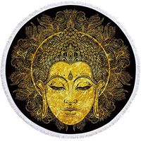 Meidexian888 Yoga Mat,1 PC Round Beach Pool Home Shower Towel Blanket Table Cloth Yoga Mat (A)