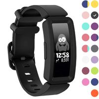 GVFM Compatible with Fitbit Ace 2 Bands for Kids 6+, Soft Silicone Bracelet Accessories Sport Strap Boys Wristbands Compatible for Fitbit Inspire HR & Ace 2 (Black)