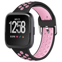 LUCXXI Sport Bands Compatible with Fitbit Versa, Large Small Woman Man Silicone Replacement Strap Breathable Accessories Wristband with Ventilation Holes for Fitbit Versa/Versa Lite Edition Watch