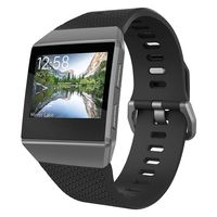 UMTELE Compatible for Fitbit Ionic Bands, Silicone Band Soft Flexible Sport Strap Accessories Bracelet with Dual Buckle Replacement for Fitbit Ionic Smart Watch, Large, Orange