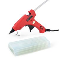 Mini Hot Melt Glue Gun Kit with 30pcs Glue Sticks,Holding Stand and Scald-Proof Rubber Nozzle 20 Watts, Red