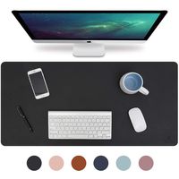 Knodel Desk Pad, Office Desk Mat, 31.5" x 15.7" PU Leather Desk Blotter, Laptop Desk Mat, Waterproof Desk Writing Pad for Office and Home, Dual-Sided (Black)