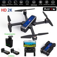 MJX Bugs 4W Foldable Drone with GPS, Full HD 2K 5G WiFi Camera Record Video Bugs GO App Altitude Hold Track Flight 3400mAh Battery Double Charging OLED Screen Remote Control (MJX B4W + Carton)