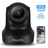 WiFi Security Camera, Bagotte 1080P HD Home Wireless IP Camera, Surveillance Cloud Cam Features Night Vision/ 2-Way Audio/Motion Detection/128G Memory Card Slot for Baby Monitor/Pet Dog Security