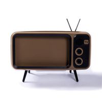 Retro TV Bluetooth Speaker V4.2 Vintage Wireless Radio, AUX FM Bluetooth Optional 3D Stereo Sound Quality Portable Loudspeaker with TF Card Slot Also Cell Phone Holder Art Decoration (Silver Grey)