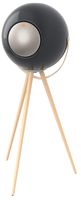 Ivation EUPHO E3 Bluetooth Spherical Wireless Indoor/Outdoor Speaker (Black) with Solid Removable Wooden Legs